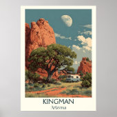 Kingman Arizona Retro Travel Poster |  rout (Voorkant)