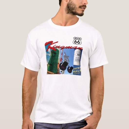 Kingman Arizona Route 66 past het aan! T-shirt (Voorkant)