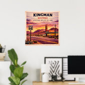 Kingman Arizona Route 66 Vintage Poster (Thuiskantoor)