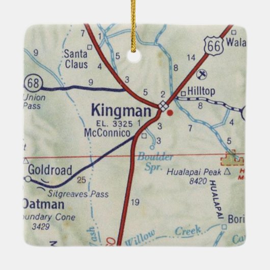 Kingman AZ  Kaart Keramisch Ornament (Achterkant)