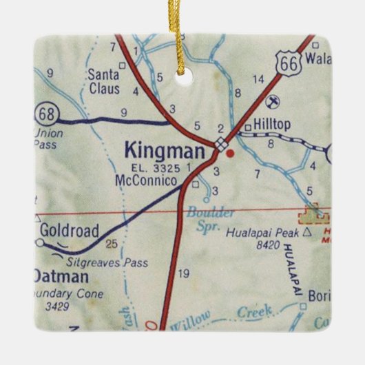Kingman AZ  Kaart Keramisch Ornament (Voorkant)