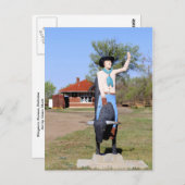 Kingman, Kansas, Bullrider Statue Briefkaart (Voorkant / Achterkant)