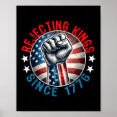 Kings afwijzen sinds 1776 handgreep ontwerp poster (Voorkant)