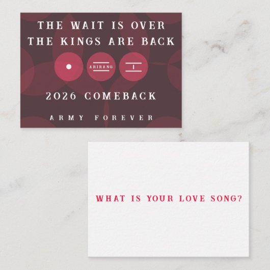 Kings are Back ARIRANG Comeback Gratis kaart (Voorkant / Achterkant)