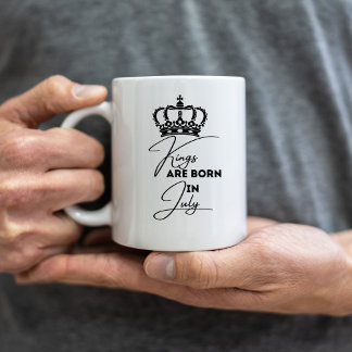 Kings Are Born in July – Birthday Mug for Men Koffiemok