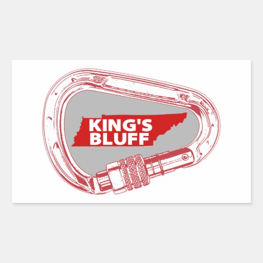 King's Bluff Tennessee Rock Klim Carabiner Rechthoekige Sticker (Voorkant)