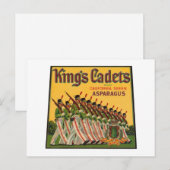 Kings Cadets Asparagus  Crate Label Briefkaart (Voorkant / Achterkant)