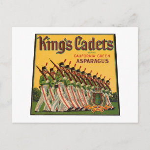 Kings Cadets Asparagus  Crate Label Briefkaart