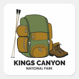 Kings Canyon National Park Backpack Vierkante Sticker