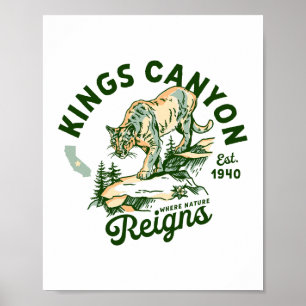 Kings Canyon National Park California Cougar Kunst Poster