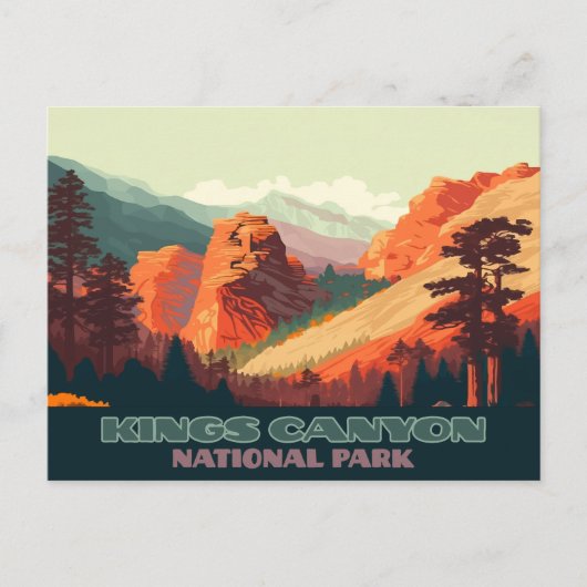 Kings Canyon National Park California Mountains Briefkaart (Voorkant)