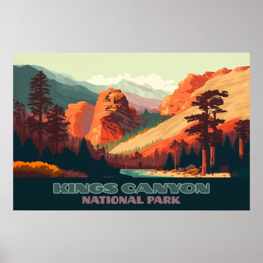 Kings Canyon National Park California Mountains Poster (Voorkant)