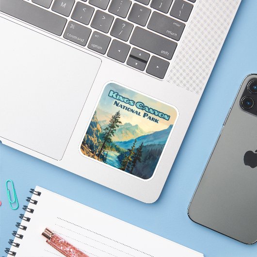Kings Canyon National Park California Sticker (Laptop met iPhone)