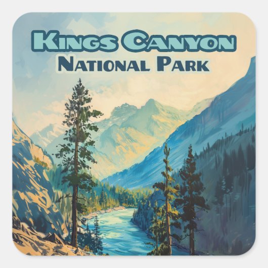 Kings Canyon National Park California  Vierkante Sticker (Voorkant)