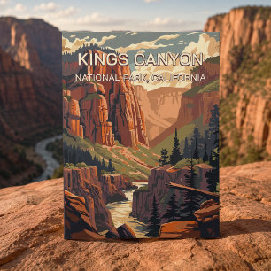 Kings Canyon National Park Californië Retro Reizen Briefkaart