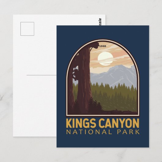 Kings Canyon National Park  Emblem Briefkaart (Voorkant / Achterkant)