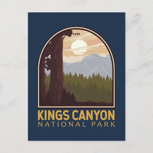 Kings Canyon National Park  Emblem Briefkaart (Voorkant)