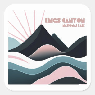 Kings Canyon National Park gekleurde heuvels Vierkante Sticker