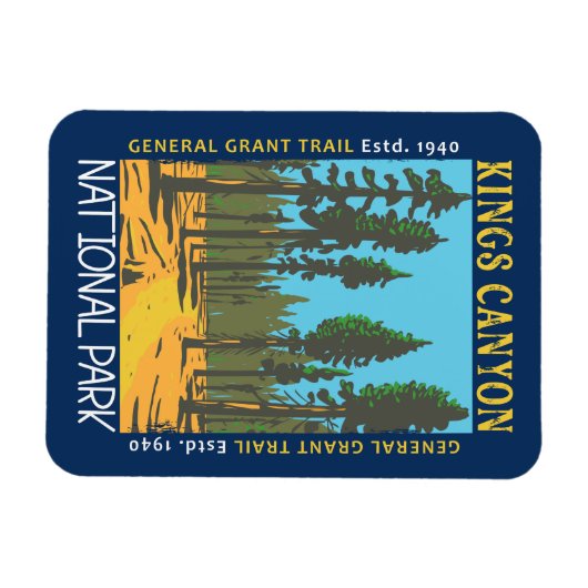 Kings Canyon National Park General Grant Trail Magneet (Horizontaal)