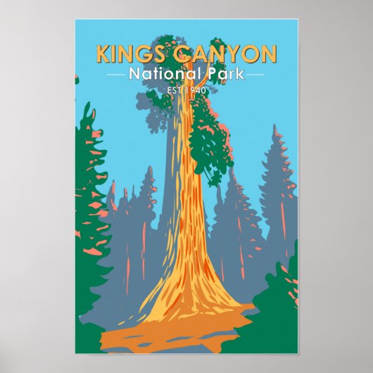 Kings Canyon National Park General Grant Tree Poster (Voorkant)