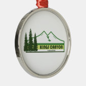 Kings Canyon National Park Green Stripes Metalen Ornament (Rechts)