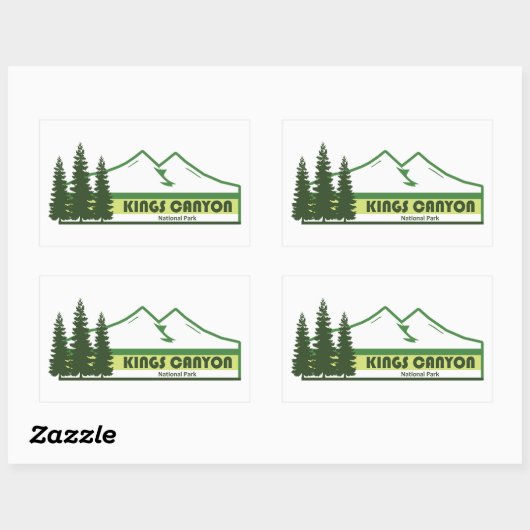 Kings Canyon National Park Green Stripes Rechthoekige Sticker (Vel)