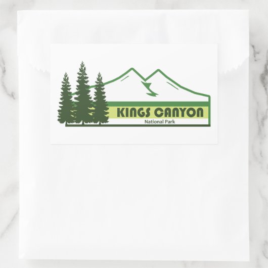 Kings Canyon National Park Green Stripes Rechthoekige Sticker (Tas)