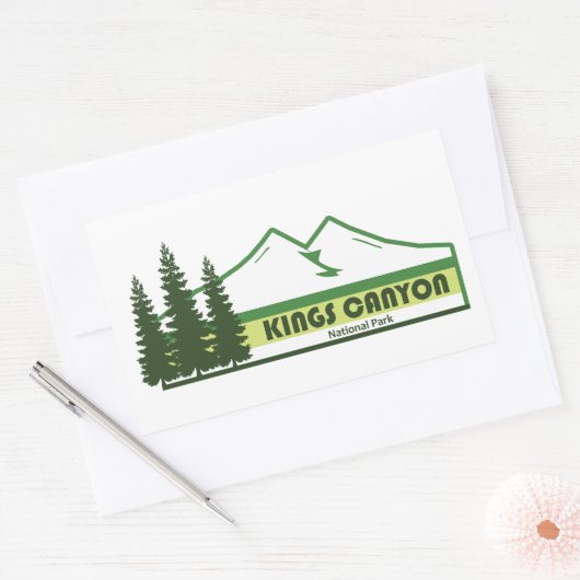 Kings Canyon National Park Green Stripes Rechthoekige Sticker (Envelop)