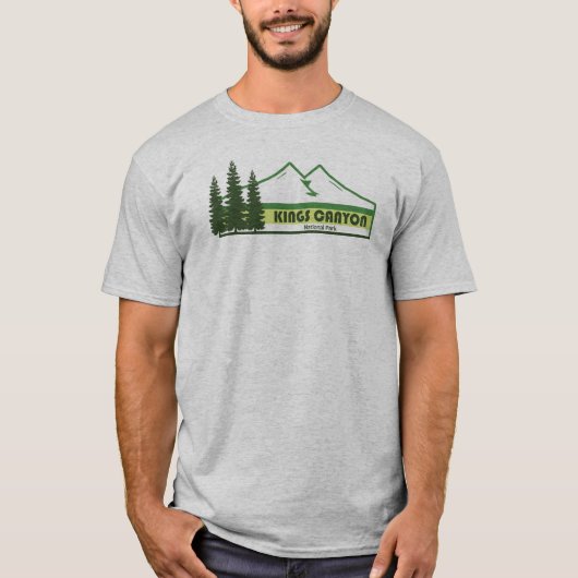 Kings Canyon National Park Green Stripes T-shirt (Voorkant)