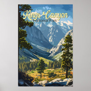 Kings Canyon National Park Illustratie Reis Kunst Poster