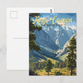 Kings Canyon National Park Illustratie Reiskunst Briefkaart (Voorkant / Achterkant)