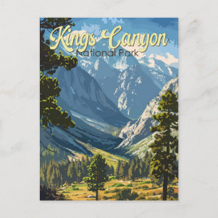 Kings Canyon National Park Illustratie Reiskunst Briefkaart