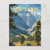 Kings Canyon National Park Illustratie Reiskunst Briefkaart (Voorkant)