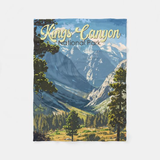 Kings Canyon National Park Illustratie Reiskunst Fleece Deken (Voorkant)