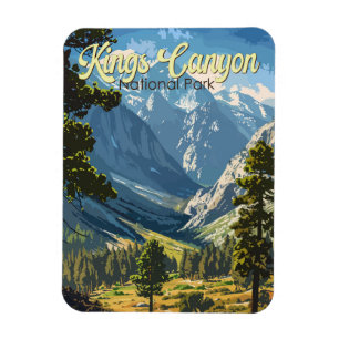Kings Canyon National Park Illustratie Reiskunst Magneet