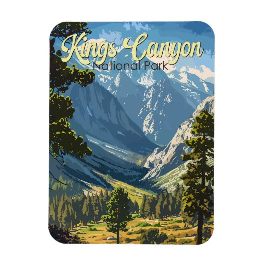 Kings Canyon National Park Illustratie Reiskunst Magneet (Verticaal)