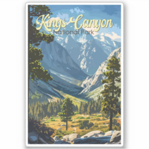 Kings Canyon National Park Illustratie Reiskunst Sticker
