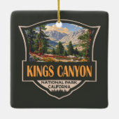 Kings Canyon National Park Illustratie Retro Art Keramisch Ornament (Achterkant)