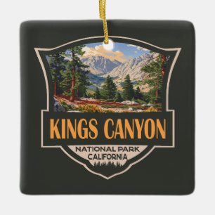Kings Canyon National Park Illustratie Retro Art Keramisch Ornament