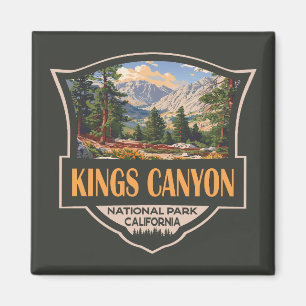 Kings Canyon National Park Illustratie Retro Art Magneet