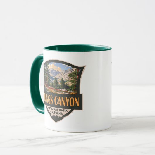 Kings Canyon National Park Illustratie Retro Art Mok (Voorkant links)
