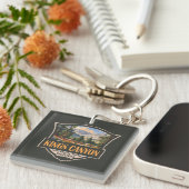 Kings Canyon National Park Illustratie Retro Art Sleutelhanger (Voorkant Rechts)