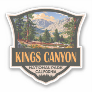 Kings Canyon National Park Illustratie Retro Art Sticker
