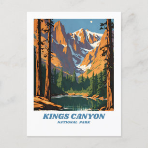 Kings Canyon National Park illustratie retro Vaca Briefkaart