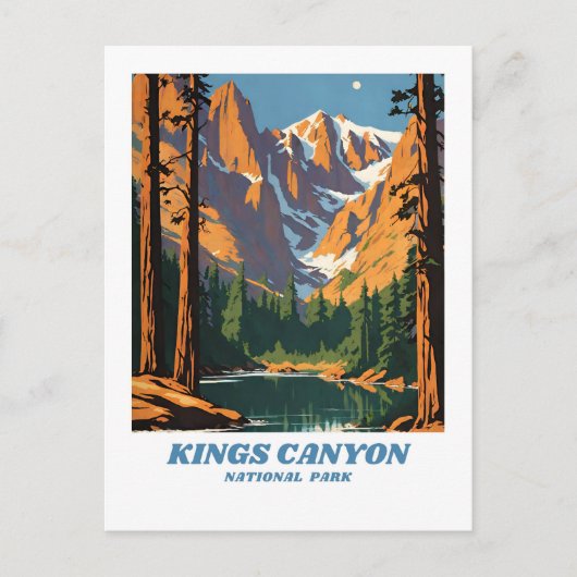 Kings Canyon National Park illustratie retro Vaca Briefkaart (Voorkant)