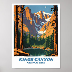 Kings Canyon National Park illustratie retro Vaca Poster
