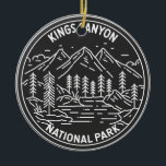 Kings Canyon National Park Monoline Keramisch Ornament<br><div class="desc">Kings Canyon monoline design. Het park staat bekend om zijn enorme sequoia-bomen,  met name de gigantische generaal Grant Tree in Grant Grove.</div>