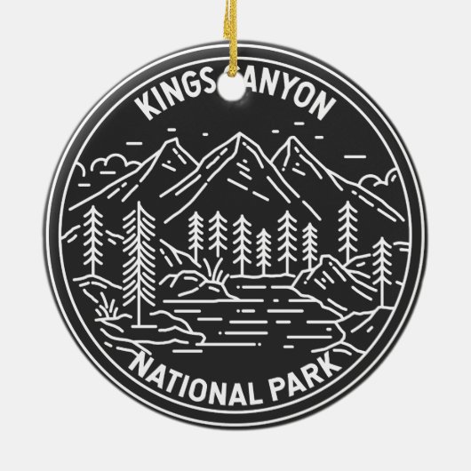 Kings Canyon National Park Monoline Keramisch Ornament (Achterkant)