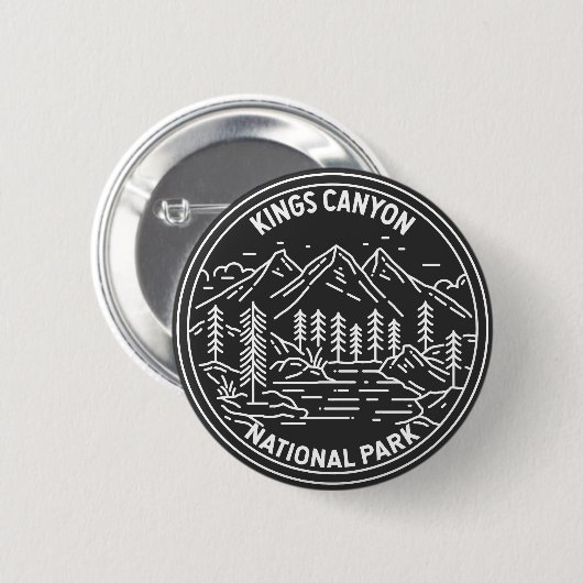 Kings Canyon National Park Monoline Ronde Button 5,7 Cm (Voorkant /achterkant)