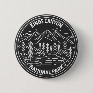 Kings Canyon National Park Monoline Ronde Button 5,7 Cm